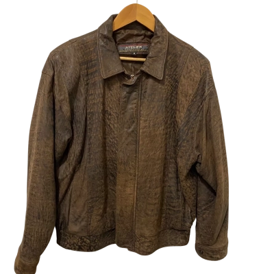 Atelier Womens  Size M Bomber Jacket / Leather Jacket Brown 