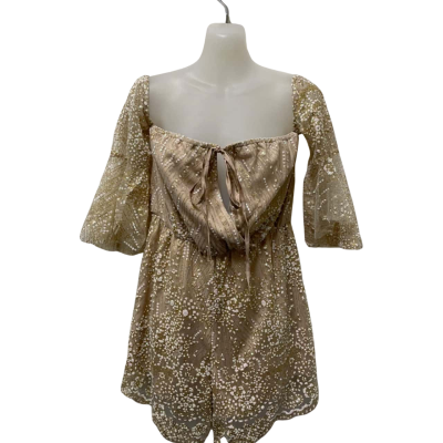 HELLO MOLLY Womens  Size 10 Beige / Cream / Floral / Gold 