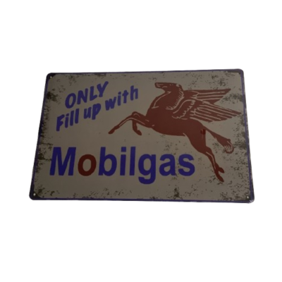Brand New Only Fill Up With Mobilgas Metal Man Cave Aussie Car Sign #2270-1-pp