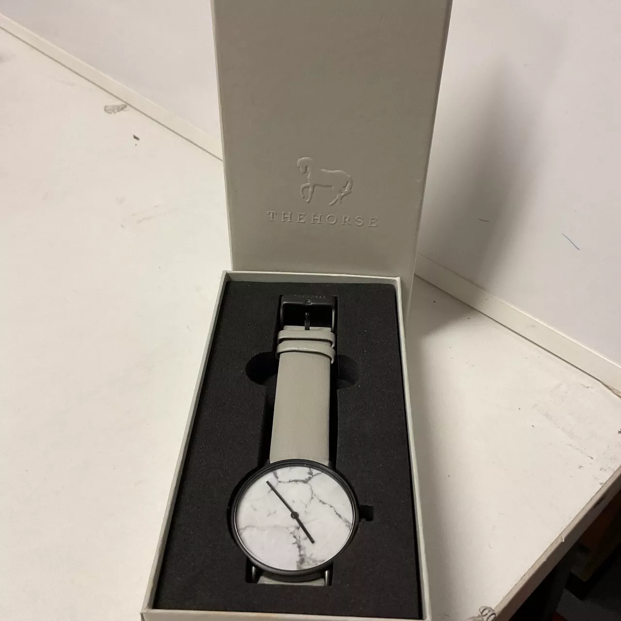 Brand new The Horse watch, light grey The Dress Watch: Rose Gold Case / White Dial / Dark Grey  main image 3