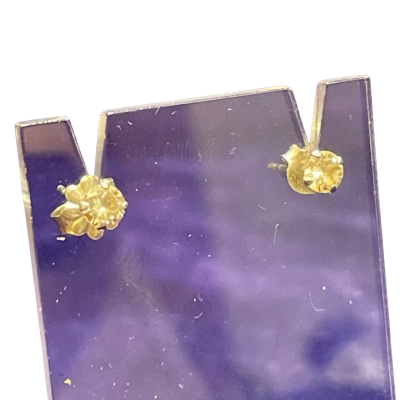 Womens Stud Earrings Sterling Silver 925/White Stone