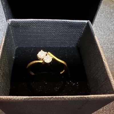 Elegant 18kt Gold Ring with 2 Diamonds RRP $2,500