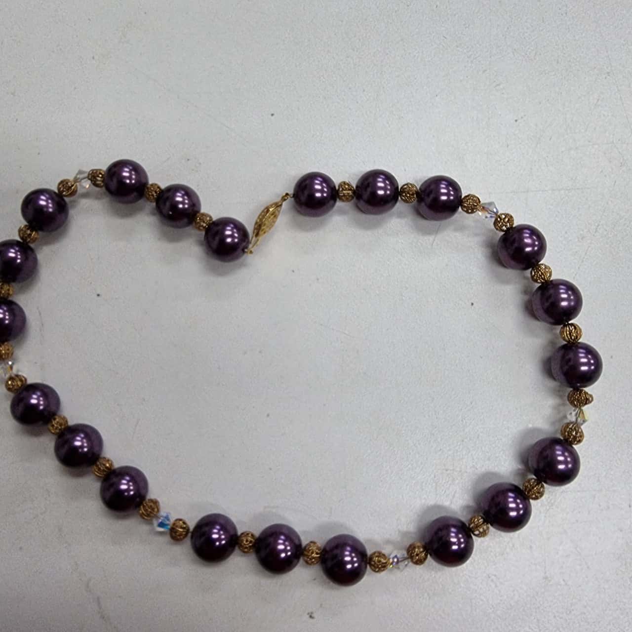 The Purple Hoop Necklace in Gold (46cm)