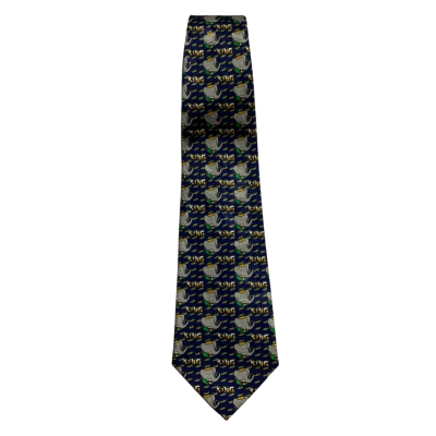 Quirky  Mens Tie Babar The Elephant King Navy Blue 