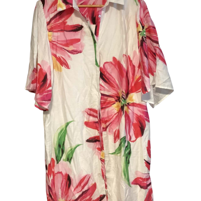 Vine apparel shirt dress Size 16 Floral / Green / Pink  / White 