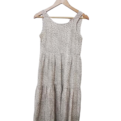 Atmos&Here Womens Size 6 Pleated Dress / Sleeveless Dress  Black  / Off White 