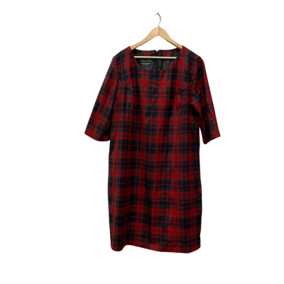 Brown White Ltd T / A Scotland Shop Womens  Size Tartan 20 Midi Dress Gingham 