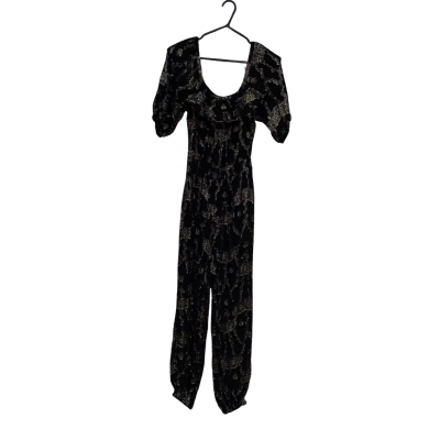 Ba&sh Black With Gold Thread Off-the-shoulder Jumpsuit Size 1 or Aus 8