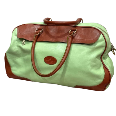 Tangaroa Venezia Terrida Vintage Italian Genuine Leather Designer Bag Large Olive Green/Tan 