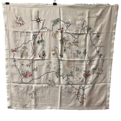 Hand embroidered Table Cloth Australia B
