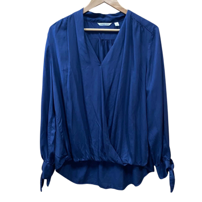 Country Road Navy Blue Gathered Blouse Size XL