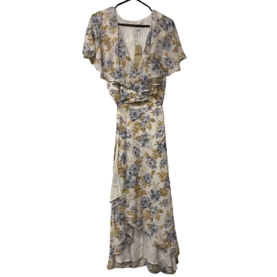 Women’s Forever New Size 20 Midi Dress Blue / Cream / Floral / Yellow 