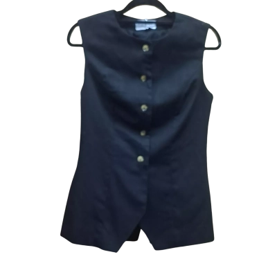 Pepper Mayo  Womens  Size 8 Button Up Top / Sleeveless Top Black  