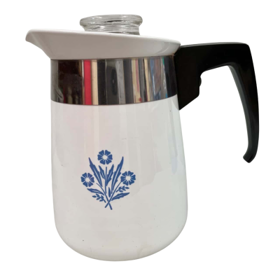 Corning Ware Blue Cornflower 4 Cup Percolator Coffee Pot