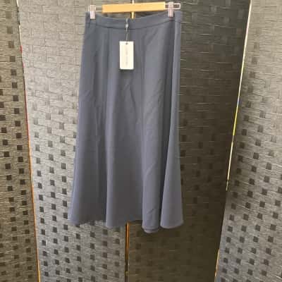 Perri Cutten Womens  Size 10 Midi Skirt Navy Blue 