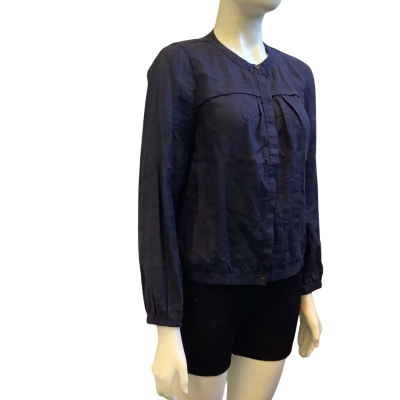 Sussan Womens  Size 8 / S Button Up Linen Top Navy
