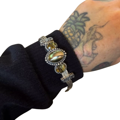  Lori Bonn Bracelet Sterling Silver Faceted Stones