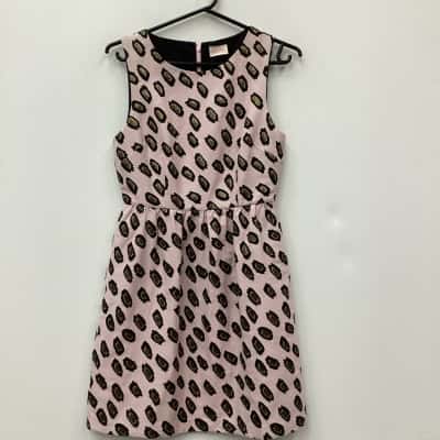 Gorman, Pink with Black and Gold pattern Dress Size 8