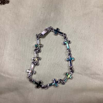  Womens Bracelet inlaid crucifixes 
