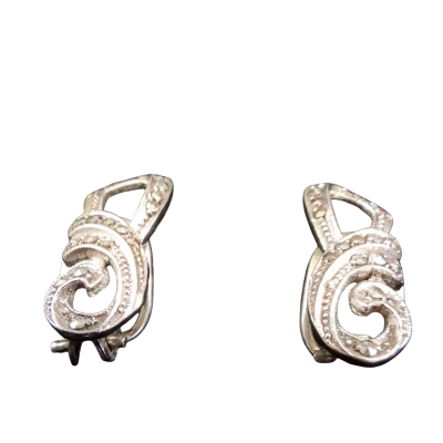 Womens Silver and Marcasite clip on Vintage Earrings