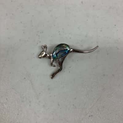Women’s Palladium Plated Paua Shell Kangaroo Brooch
