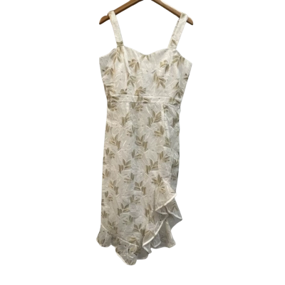  Womens  Size 12 Gold / White dress