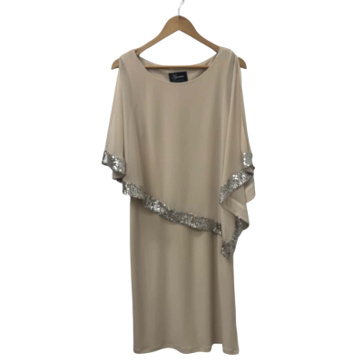 Frank Lyman Womens  Size 14 Formal Dress Beige 