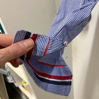 Tommy Hilfiger Womens  Size 4 Long Sleeve Shirt Blue / Checked / White 