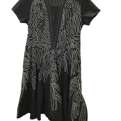 E Shakti Womens  Size L Casual Dress Black  / Pattern 