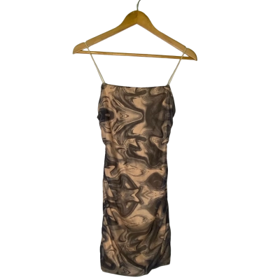 Ava & Ever Womens  Size 14 Shoestring Strap Dress Beige / Black  / Pattern 