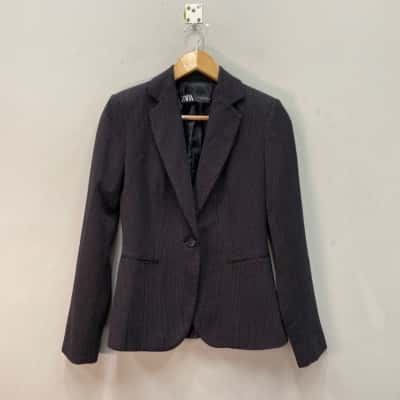 Zara Womens  Size XS Blazer Black  / Polka Dot / White 