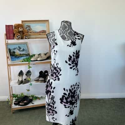 Curate Womens Mini Sleeveless Black & White Floral Dress Size S