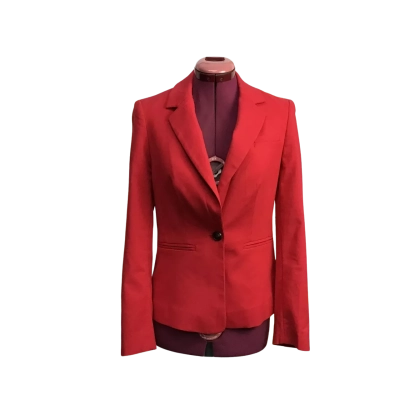 Marcs Womens  Size 6 Red Cotton Blend Collared Blazer 