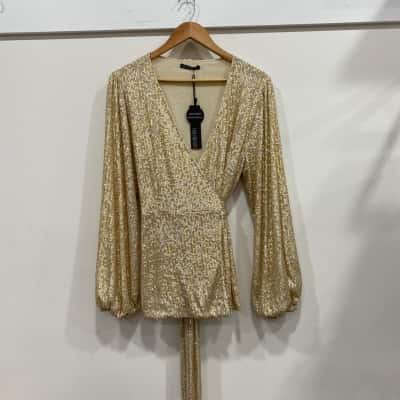 Fate & Becker Womens  Size 16 Jacket Gold / Silver 