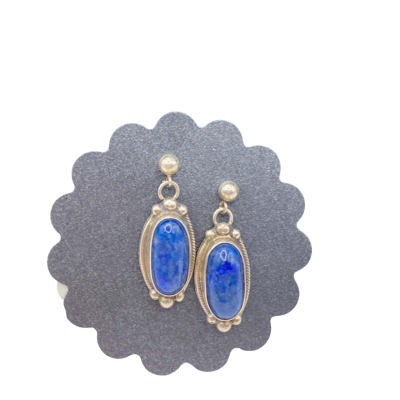  Womens Earrings Blue / Silver 