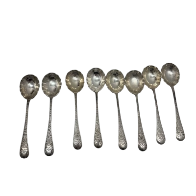 Ornate Tea Spoons EPNS set of 8