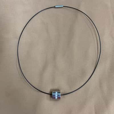  Womens Stainless Steel Cylinder with Diamantés Pendant Necklace