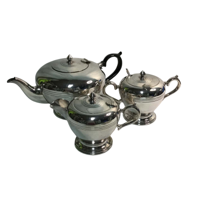 Vintage Crusader  Silver Plate Teapot, Milk Jug and Sugar Bowl