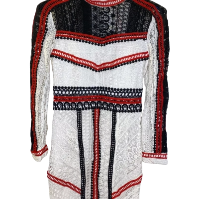 Mossman Womens  Size 10 Dress Black  / Red / White 
