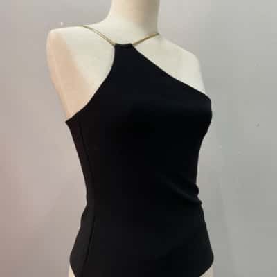 BNWOT Forever New Womens  Size S Singlet Top Black  / Gold 