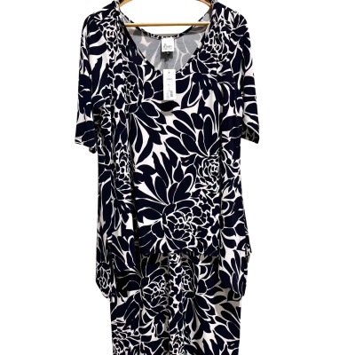  Ilium Womens  Size 18 Short Sleeve Dress  Black  / Off White 