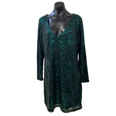 City Chic Womens  Size 16 Cocktail Dress Black  / Green 