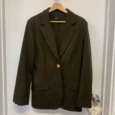 Husk Womens Dark Green Blazer Size 12