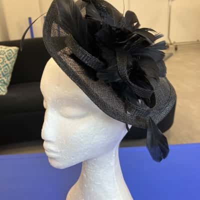 Womens Black Fascinator Headband