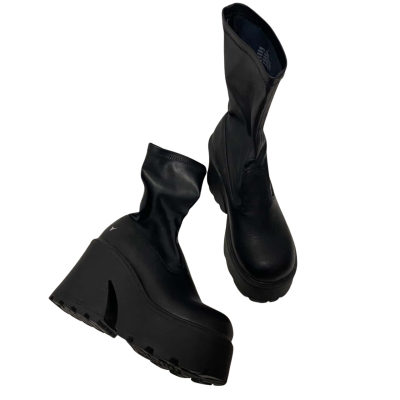 Windsor Smith Found Sock Platform Boots Womens  Size 7 Black  
