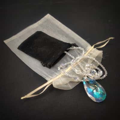 Stunningly Glamorous 76cm Necklace Of Crystals With A 5cm Diamante Tear Shaped Drop