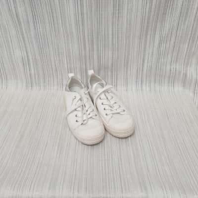 I Love Billy White Lace-up Sneaker /Plimsole Style with Silver Back Heel Detail Size 41 
