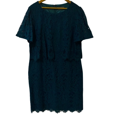 Jacqui-E Size 18 Dark Green Midi Dress 