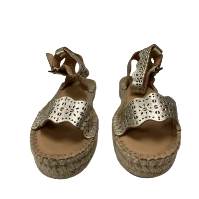 Soludos Womens Size 6 Cadiz Wave Sandals Champagne 