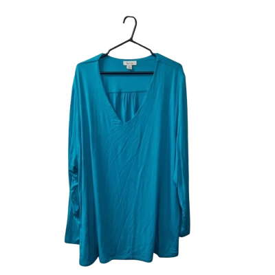 beme Women's Size Plus 26 / XL Long Sleeve Top Blue 